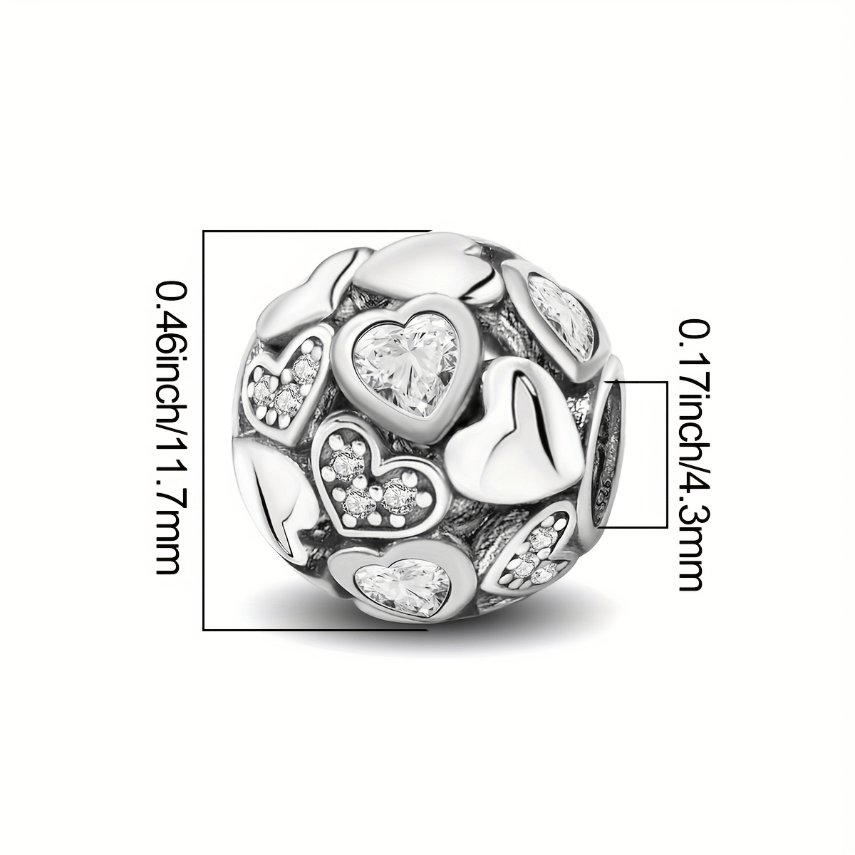 Heart Circle Beads DIY Bead for Bracelets & Bangles